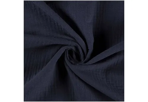 maDDma Stoff 50x130cm Musselin Stoff uni Meterware Mulltuch, nachtblau
