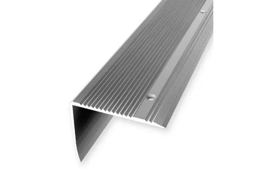 Küberit Treppenkantenprofil 55 x 70 x 2500 mm Aluminium Treppenprofil Silber Versenkt Gebohrt