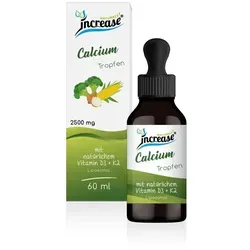Liposomale Calcium Tropfen hochdosiert - (75.000mg Calcium pro Packung) 2500mg Calcium pro Tagesdosis mit Vitamin D3 + K2 - MCT Öl
