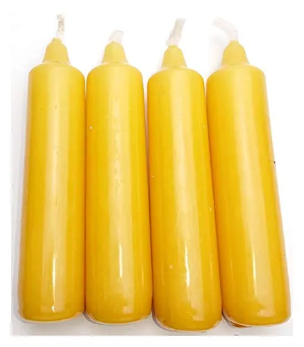 25er Pack Adventskerzen goldgelb ca. 18 x 105 mm (25 x 4 Stück) Weihnachtskerzen, Christbaumkerzen, Pyramidenkerzen, Baumkerzen, Kerzen