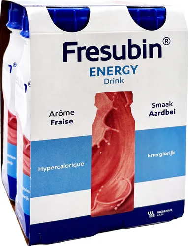 Fresubin ENERGY Drink Erdbeere | Trinknahrung hochkalorischer Energy Drink Erdbeere 4x200ml Trinkflasche