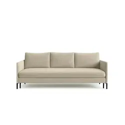 BETTSO Sofa BELIS Hellbeige – Schlafsofa mit Bettkasten und Schlaffunktion