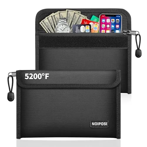Noiposi 2er Pack Feuerfeste wasserdichte Tasche 21,5x14cm 5200℉