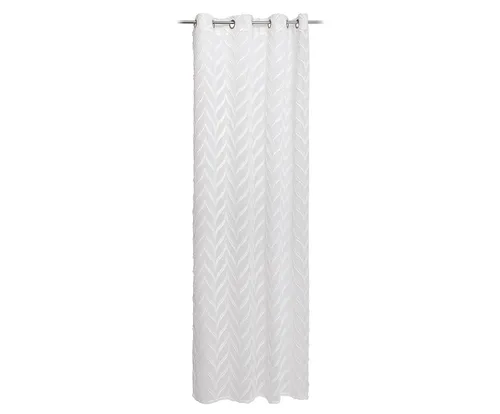 Gözze Ösenschal ROMBO 140x245 cm - Weiß - Eleganter Ösenschal aus 100% Polyester, ideal für stilvolle Fensterdekoration in jedem Raum.