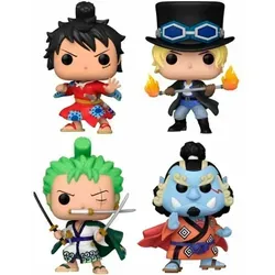 Funko One Piece Pop! Exklusiv - Mehrfarbig - Sammlerfigur mit Luffytaro, Sabo, Roronoa Zoro und Jinbe, perfekt für One Piece Fans und als Blickfang in jeder Sammlung.
