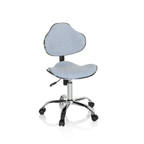 hjh OFFICE Kinder Schreibtischstuhl KIDDY GTI-3 - Ergonomischer Drehstuhl in Hellblau - Ergonomischer Kinderdrehstuhl mit Wippfunktion und höhenverstellbarem Sitz; ideal für Kinder von 8-11 Jahren, bietet optimalen Komfort und Unterstützung beim Lernen.