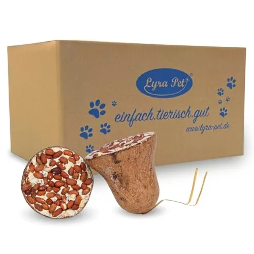 Lyra Pet® Futterglocke mit Erdnüssen 2 x 8 - Vogelfutter für ganzjährige Fütterung, aus nachhaltigen Materialien, ideal für Wildvögel wie Meisen und Finken, unterstützt in allen Jahreszeiten.