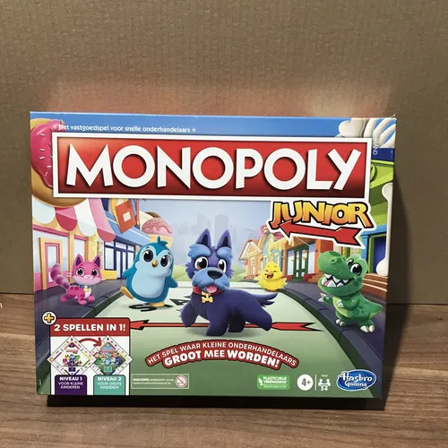 Hasbro Monopoly Junior Brettspiel - Gesellschaftsspiel für Kinder, ideal für 2-4 Spieler, fördert strategisches Denken und macht Spaß für die ganze Familie.