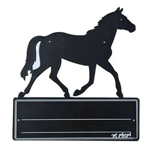 HKM 64979100 Stalltafel Pferd, Schwarz, M