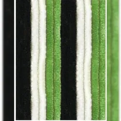 Arsvita Flauschvorhang 100x220 Unistreifen schwarz - grün - weiß