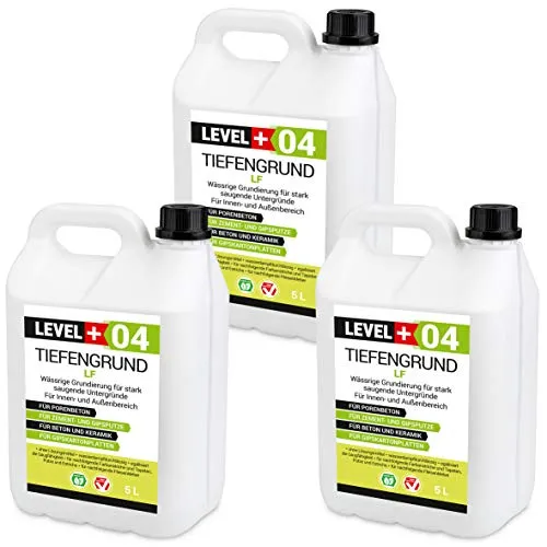 Level+ Tiefengrund L+04 - 15L - Wasserbasierte Universal Grundierung für stark saugende Untergründe, lösemittelfrei und frostbeständig, ideal für Innen- und Außenanwendungen.