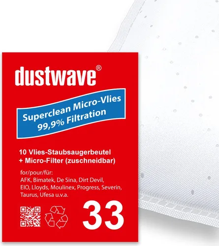 Sparpack - 10 Staubsaugerbeutel passend für Adix - DIV 400 / DIV400 Staubsauger - dustwave® Markenstaubbeutel / Germany + inkl. Micro-Filter