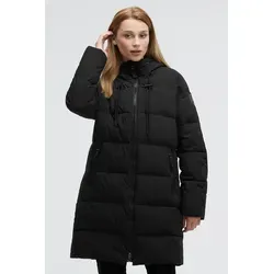 Parka SOCCX, Damen, Gr. XS, schwarz, schwarz, Material: 100% Polyester, Futter: 100% Polyester, Füllung: 100% Polyester, bestickt, regular fit lang, eingesetzt gerader Abschluss, Jacken Parka, mit Zwei-Wege-Reißverschluss