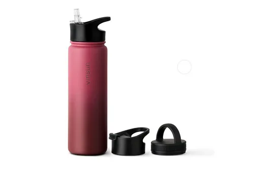 Vinsun Isolierflasche Edelstahl Trinkflasche 750ml - Thermobehälter mit doppelwandiger Isolierung, 3 praktische Deckel für verschiedene Trinkoptionen und auslaufsicher – ideal für Sport und Outdoor-Aktivitäten.