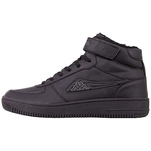 Kappa Unisex Sneaker BASH MID FUR 242799 Black 45 - Herren-Sneaker mit warmem Futter für optimalen Tragekomfort und stylischen Look in der kalten Jahreszeit.