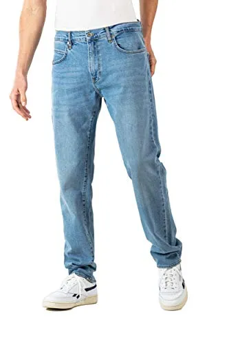 Reell Barfly Light Blue Stone 33/32 - Jeans im 90er Jahre Stil, aus Flex-Denim mit geradem Bein und niedrigem Schritt für optimalen Tragekomfort.