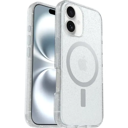 OtterBox Symmetry Clear MagSafe Hülle für Apple iPhone 16 - Stardust - Schutz und Stil vereint: Die OtterBox Symmetry Clear Hülle mit MagSafe für iPhone 16 bietet kratzfesten Schutz und ein schlankes Design.