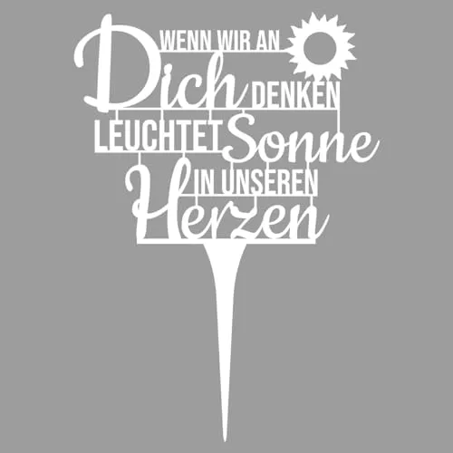 Illumino Grabstecker mit Trauerspruch - Wetterfeste Grabdekoration aus hochwertigem pulverbeschichtetem Stahl, ideal für eine liebevolle Erinnerung an Ihren Hund. Zeitloses Design und langlebige Qualität für jede Grabstelle.