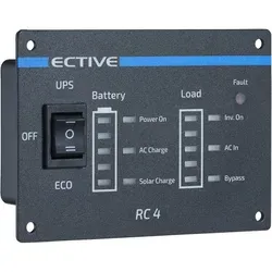 ECTIVE RC4 Wechselrichter Fernbedienung - Spannungswandler mit 3m RJ12-Kabel für komfortables Ein- und Ausschalten des Wechselrichters sowie Ladestandsanzeige und Momentanverbrauchsanzeige.