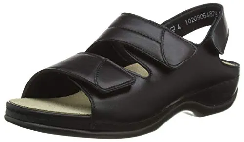 Berkemann Damen Sofie Sandale, schwarz, 41.5 EU - Wanderschuhe mit hochwertigem Echtleder und Stretch-Einsätzen, ideal für empfindliche Füße. Waschbare Wechselfußbetten und praktische Klettverschlüsse bieten Komfort und Anpassungsfähigkeit.