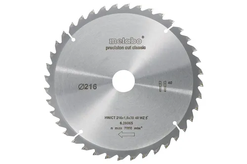 Metabo Kreissägeblatt Precision Cut Classic HW/CT 216x30 40WZ 628065000 #OB