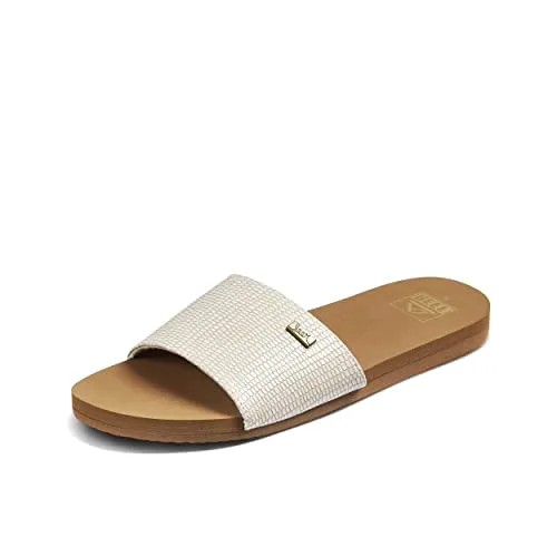 Reef BLISS NIGHTS SLIDE Sandale White Tan 41 EU - Bequeme Sandale in Weiß und Tan für entspannte Sommerabende, ideal für Freizeit und Strand. Offen geschnitten für optimalen Tragekomfort.