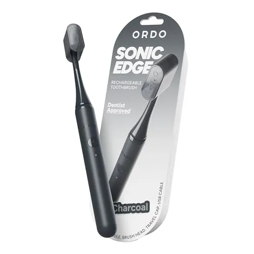 Produktbild ORDO Sonic Edge Wiederaufladbare Elektrische Zahnbürste für Erwachsene, Kompakte Schallzahnbürste mit USB-C, 6+ Wochen Akku, Reisekappe, 1 Bürstenkopf & Kabel (Anthrazit)