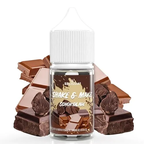 Belissia Shake and Make Schokolade - 30ml hochdosiertes Lebensmittelaroma - zum Nachfüllen - Für Backen, Speisen, Getränke, Shakes, DIY & Raumduft - Vegan & ohne Zusatzstoffe
