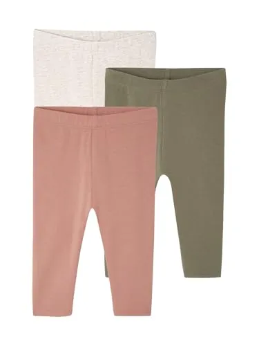 Vertbaudet 3er-Pack einfarbige Baby Leggings Basics Altrosa 68