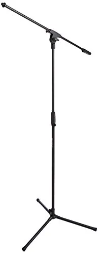 Amazon Basics Dreibein Schwenkarm-Mikrofonständer, Bis zu 218 cm, Neigbar und Einstellbar, Ultraleichter Stahl, Transportabel, Kompatibel mit 95 mm bis 160 mm Adapter, Schwarz
