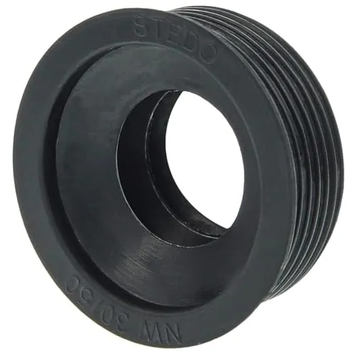 Schläfer 189812 HT-Gummi-Nippel NW30/50 Siphon-Gummimanschette für Abflussrohr Außen Ø 50 mm x Innen Ø 28-32 mm für DN50 HT Abflussrohr Innen Ø 50 mm und 1 1/4 zoll Siphon Rohr, Gumminippel Schwarz