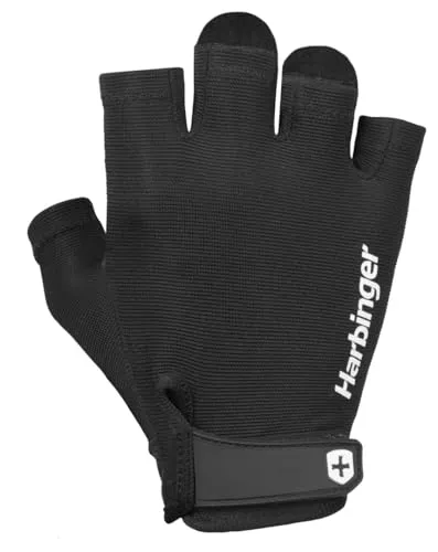 Produktbild Harbinger Power 2.0 Trainingshandschuhe-Bequem, leicht und atmungsaktiv, Verstellbarer Sitz mit Klettverschluss am Handgelenk, perfekt für Anfänger und Moderate Workouts,XL,Schwarz