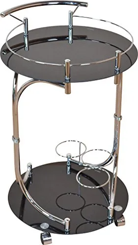 möbel direkt online Servierwagen Serv - Küchenwagen aus Stahlrohr mit trendigen Ablagen aus ESG-Sicherheitsglas in verschiedenen Farben, ideal für stilvolle Präsentationen und praktischen Einsatz in der Küche.