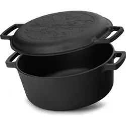 Gusseisen Topf 6L | Ideal zum Brotbacken und Kochen - Kochtopf aus Gusseisen, perfekt für alle Herdarten und Grill. Hält die Temperatur optimal für perfekte Koch- und Bratergebnisse. Inklusive Pflegeanleitung.