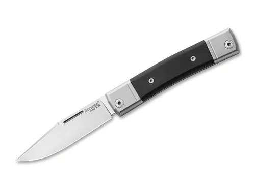 LionSteel Bestman I Ebony – Elegantes Taschenmesser - Taschenmesser mit Clippoint-Klinge aus pulvermetallurgischem M390, edlem Ebenholzgriff und Titanbacken – ideal für Sammler und Outdoor-Enthusiasten.