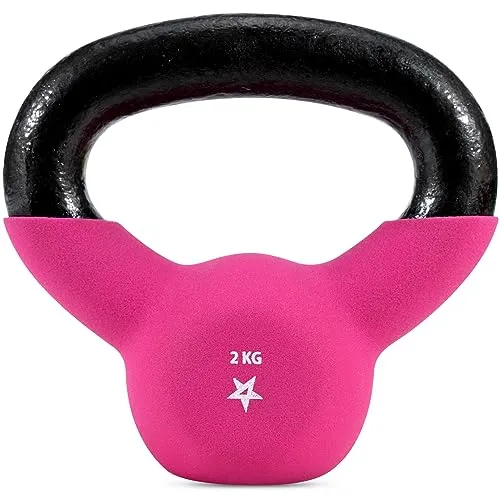 Yes4All DLKP Neopren beschichtete Kettlebell, Krafttraining Kettlebells - 2KG Rose