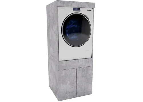 CraftPAK MAGOWASH Premium Waschmaschinenumbauschrank - Waschmaschinenumbauschrank, 3-teilig und platzsparend, mit ausziehbarer Arbeitsplatte für effiziente Wäscheorganisation und elegantem Design.