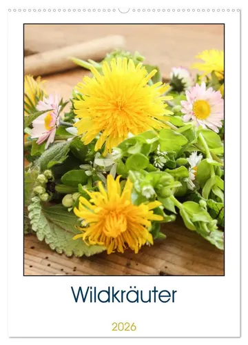 EFLStudioArt Wandkalender 2026 - Essbare Wildkräuter - Entdecken Sie jeden Monat neue leckere Gerichte mit essbaren Wildkräutern. Der Kalender bietet 14 Seiten voller Inspiration für die gesunde Küche. Ideal für Kochbegeisterte und Naturfreunde!