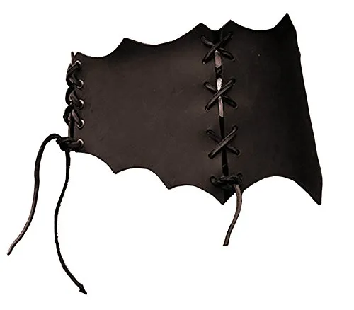 Battle Merchant Ritter-Kostüm aus Leder - Mittelalter Kostüm in Größe M, perfekt für historische Events, mit einem stilvollen geschnürten Mieder-Gürtel aus hochwertigem braunem Leder.