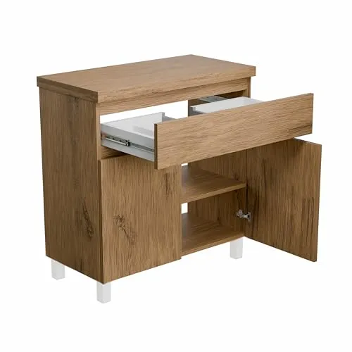 paplinskimoebel - Waschbeckenunterschrank Ariza TOP 80 cm Breite, ohne Waschbecken, Unterschrank mit Schublade, Hängend oder Stehend, für Aufsatzwaschbecken - Holz/Eiche Lancelot