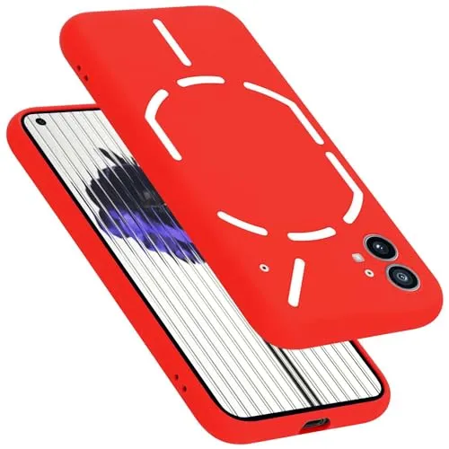 Cadorabo Hülle kompatibel mit Nothing Phone (1) Hülle Silikon Handyhülle für Phone (1) Case aus flüssigem Silikon- Kratzfeste und stoßfeste dünne TPU Schutzhülle - Liquid ROT