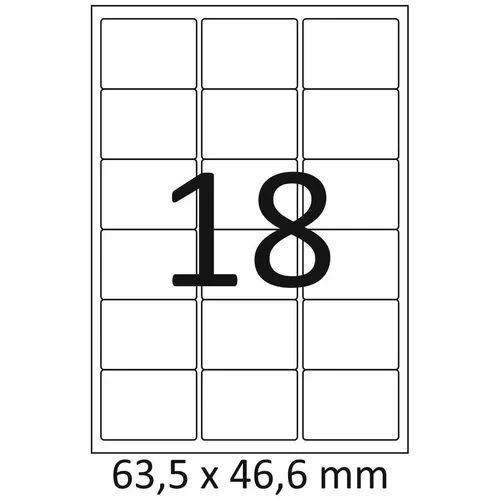 Etiketten A4 63,5 x 46,6mm 100 Blatt = 1800 Stück