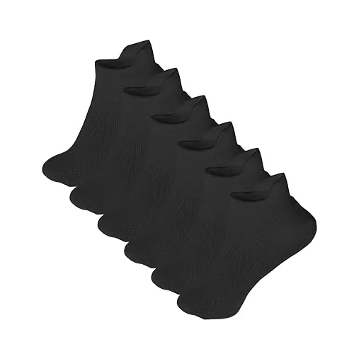 NYME Sneaker Socken Premium aus Bio-Baumwolle, Herren Damen Unisex 6 Paar, Black, 47-50 EU