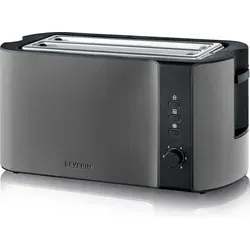 Severin AT 9341 Dark Inox Langschlitztoaster - Technik: Eleganter Langschlitztoaster mit edlem Dark Inox Design, ideal für große Brotscheiben und Brötchen.