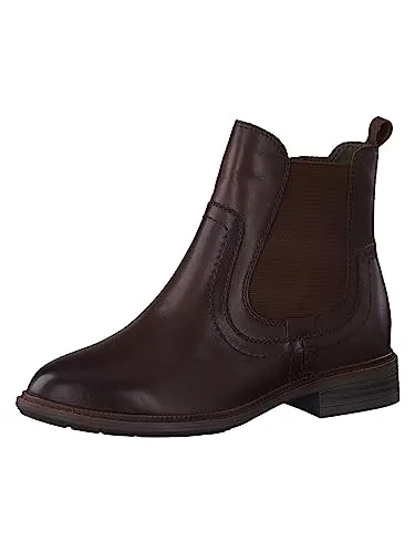 Tamaris COMFORT Damen Chelsea Boots aus Leder – Stilvolle Komfortschuhe in Braun (Cognac), Größe 41 EU - Die Tamaris COMFORT Chelsea Boots bieten mit ihrem Wechselfußbett und der optimalen Passform höchsten Tragekomfort. Aus hochwertigem Leder gefertigt, sind sie perfekt für jeden Anlass und verbinden Stil mit Bequemlichkeit.