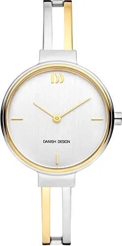Elegante Danish Design Damenuhr 3324722 (IV65Q1265) - Armbanduhren für Damen mit stilvollem Edelstahlarmband in Silber und Gold, wasserdicht bis 30 Meter und präzisem Quarzwerk für zuverlässige Zeitmessung.