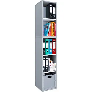 VCM Holzregal Lona I 5f - Eleganter Aktenschrank für Büro - Büroschränke mit drei variablen Fachböden und Platz für 20 Ordner. Maße ca. H. 184 x B. 35 x T. 37 cm, ideal für platzsparende Organisation.