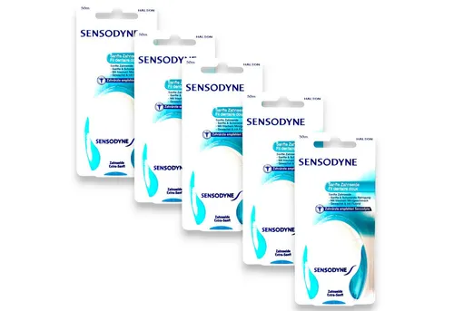 5x Sensodyne Zahnseide extra sanft - 5x 50m für effektive Zahnzwischenraumpflege - Praktisches Set mit 5x 50m Zahnseide für gründliche Reinigung der Zahnzwischenräume. Mit Minzgeschmack und Wachsbeschichtung für sanfte Anwendung und frischen Atem.