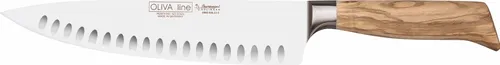 Burgvogel Kochmesser mit Kulle, 23 cm Klinge aus Olivenholz - Hochwertiges Küchenmesser mit 23 cm Klinge, ideal für präzises Schneiden und hervorragende Handhabung durch den Griff aus edlem Olivenholz.