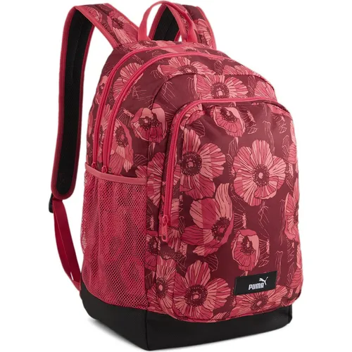 PUMA Academy Backpack - Unisex-Kinder Rucksack in Intense Red-Floral AOP - Stylischer Rucksack für Kinder, der Komfort bietet und aus hochwertigem Material gefertigt ist. Ideal für Schule und Freizeit.